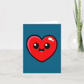 Red Heart Funny Cute Design For Men Women Husband カード (正面)