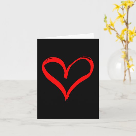 Red Heart Funny Cute Design For Men Women Husband  カード (黄色い花)