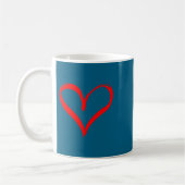 Red Heart Funny Cute Design For Men Women Husband  コーヒーマグカップ (左)