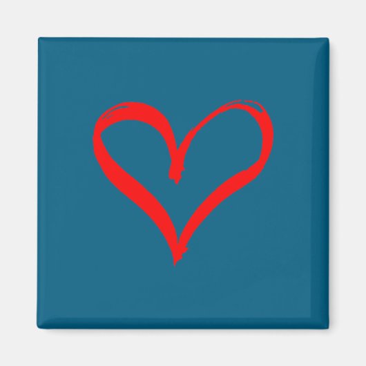 Red Heart Funny Cute Design For Men Women Husband  マグネット (正面)