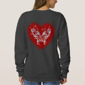Red heart glitter butterfly スウェットシャツ (裏面)