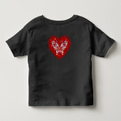 Red heart glitter butterfly トドラーTシャツ (裏面)