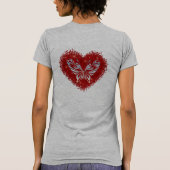 Red heart glitter butterfly tシャツ (裏面)