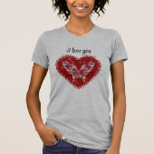 Red heart glitter butterfly tシャツ (正面)