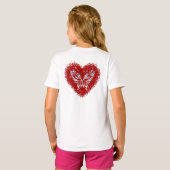 Red heart glitter butterfly tシャツ (裏面フル)