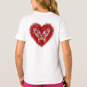 Red heart glitter butterfly tシャツ (裏面)