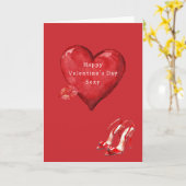 Red Heart High Heels Kiss Valentine's Day カード (黄色い花)