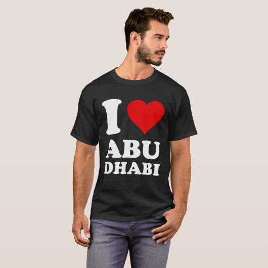 Red Heart I Love Abu Dhabi Tシャツ (正面フル)