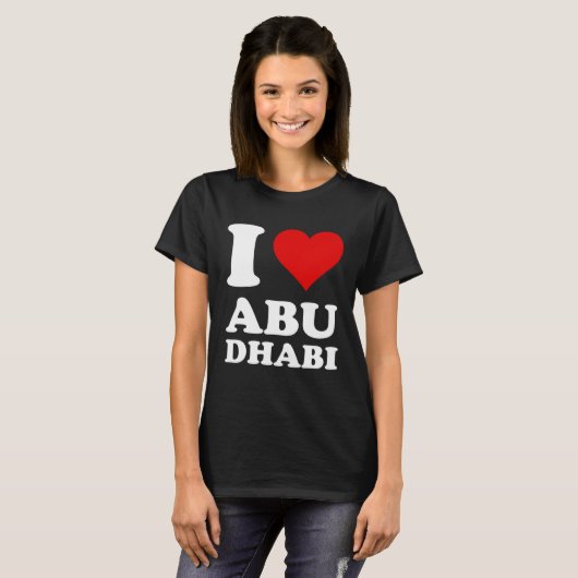 Red Heart I Love Abu Dhabi Tシャツ (正面フル)