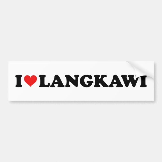 Red Heart I Love Langkawi Car バンパーステッカー (正面)