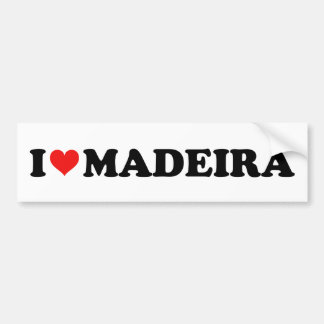 Red Heart I Love Madeira Car バンパーステッカー