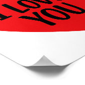 Red Heart “I LOVE YOU” – Romantic Minimalist Desig ポスター (角)