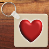 Red Heart Keychain – Cute 3D Love Design キーホルダー (正面)