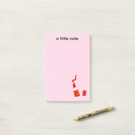 Red Heart Lipstick Pop Art Design ポストイット (デスク上)