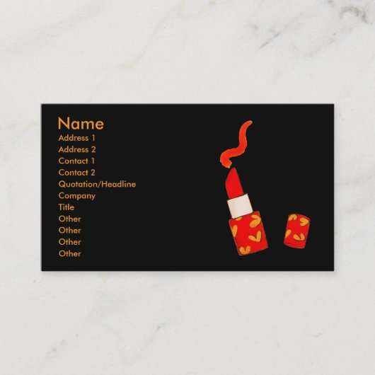 Red Heart Lipstick Pop Art Design 名刺 (正面)