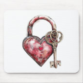 Red Heart Lock & Key マウスパッド (正面)
