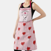 Red Heart Lollipop – Valentine Candy Illustration エプロン (インサイチュ)