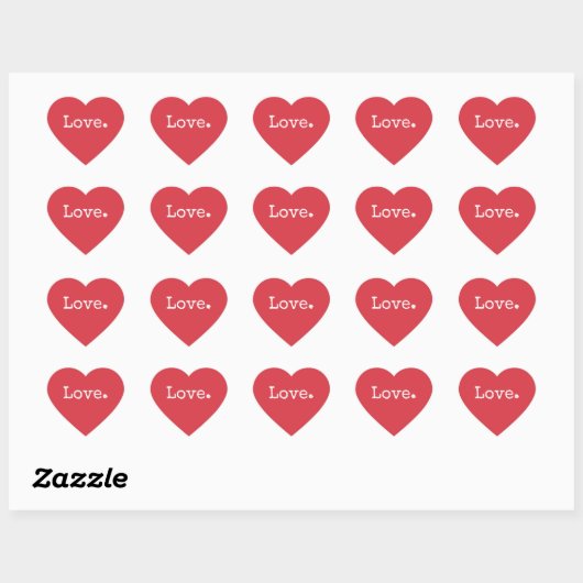 Red Heart Love Envelope Seal Sticker ハートシール (シート)
