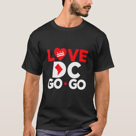 Red Heart Love Map DC Go Go Graphics Tシャツ (正面)