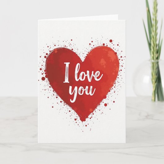 Red Heart Love You Art Card カード (正面)
