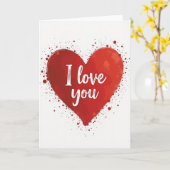 Red Heart Love You Art Card カード (黄色い花)