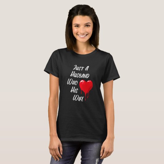 Red Heart Message Of Love Husband Valentine's Day Tシャツ (正面フル)