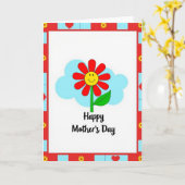 Red Heart Mothers Day Design Card カード (黄色い花)