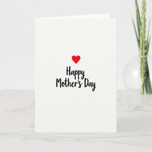 Red Heart Mothers Day Message Card カード (正面)