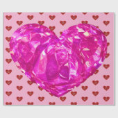 Red heart on pink background Wrapping Paper love ラッピングペーパー (フラット)