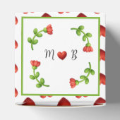 Red Heart Pattern Gift Box with Heart Window フェイバーボックス (上部)