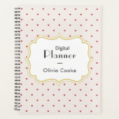 Red Heart Personalized Planner With Custom Name プランナー手帳 (正面)