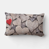 Red heart pillow. Valentines day presents. ランバークッション (裏面)