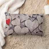 Red heart pillow. Valentines day presents. ランバークッション (ブランケット)
