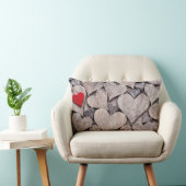 Red heart pillow. Valentines day presents. ランバークッション (椅子)