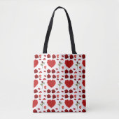 Red heart red flowers garden chic トートバッグ (正面)