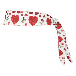 Red heart red flowers garden chic floral foliage タイヘッドバンド