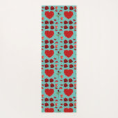 Red heart red flowers garden chic floral foliage ヨガマット (裏面)