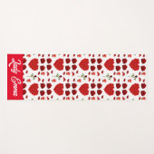 Red heart red flowers garden chic floral foliage ヨガマット (正面(横))