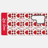 Red heart red flowers garden chic floral foliage samsung galaxyケース (裏面横)