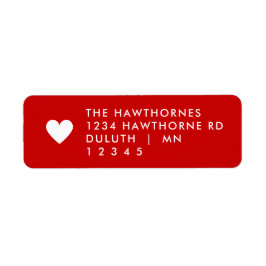 Red Heart Return Address  ラベル