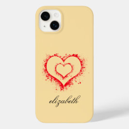 red heart shape colorful background personalized  Case-Mate iPhone 14 plusケース