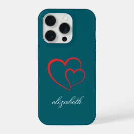 red heart shape colorful background personalized  iPhone 15 proケース