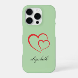 red heart shape colorful background personalized  iPhone 16 proケース