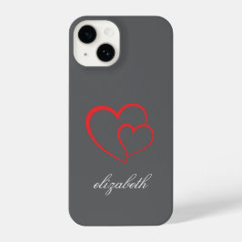 red heart shape colorful background personalized  iPhone 14ケース