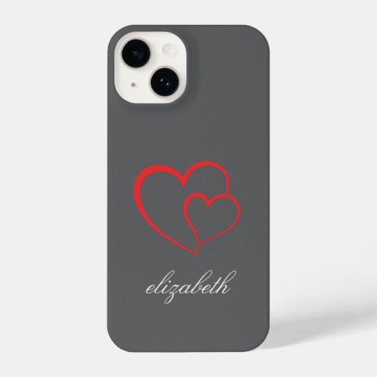 red heart shape colorful background personalized  iPhoneケース (裏面)