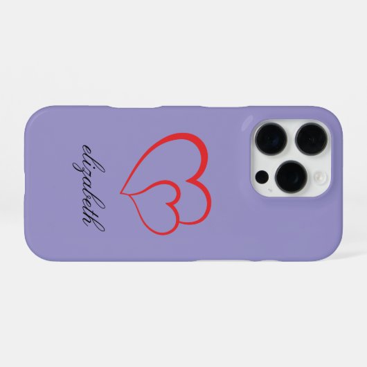 red heart shape colorful background personalized iPhoneケース (裏面横)