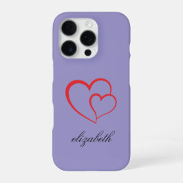 red heart shape colorful background personalized  iPhone 16 proケース