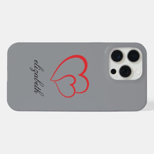 red heart shape colorful background personalized  iPhoneケース (裏面横)