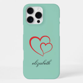 red heart shape colorful background personalized  iPhone 16 pro maxケース