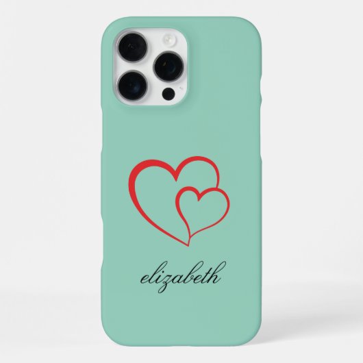 red heart shape colorful background personalized  iPhoneケース (裏面)